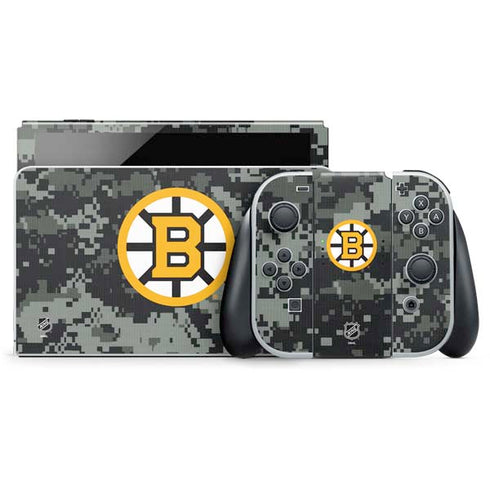NHL Boston Bruins Camo Nintendo Switch OLED (2021) Skin